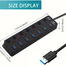 HUB USB 4 ou 7 entradas com Indicador de LED