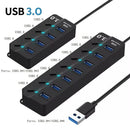 HUB USB 4 ou 7 entradas com Indicador de LED